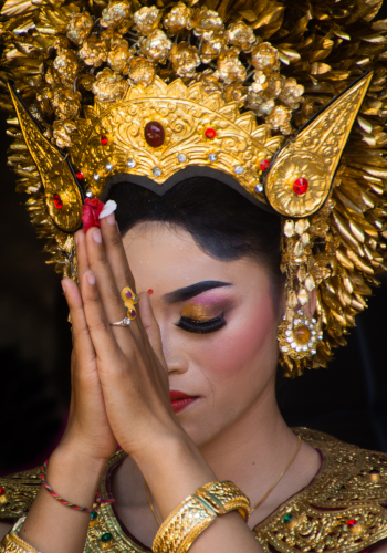 Balinese bride praying