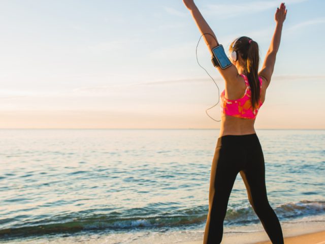 fit woman at beach