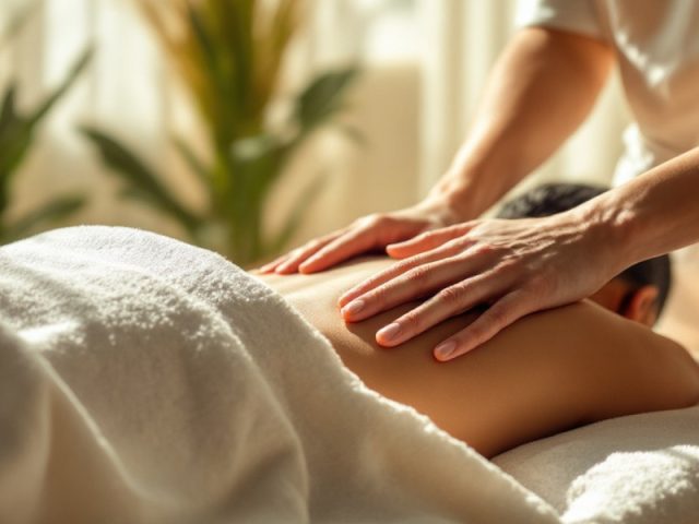 therapist providing massage